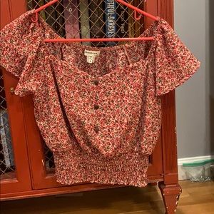 Pink Floral Crip Top